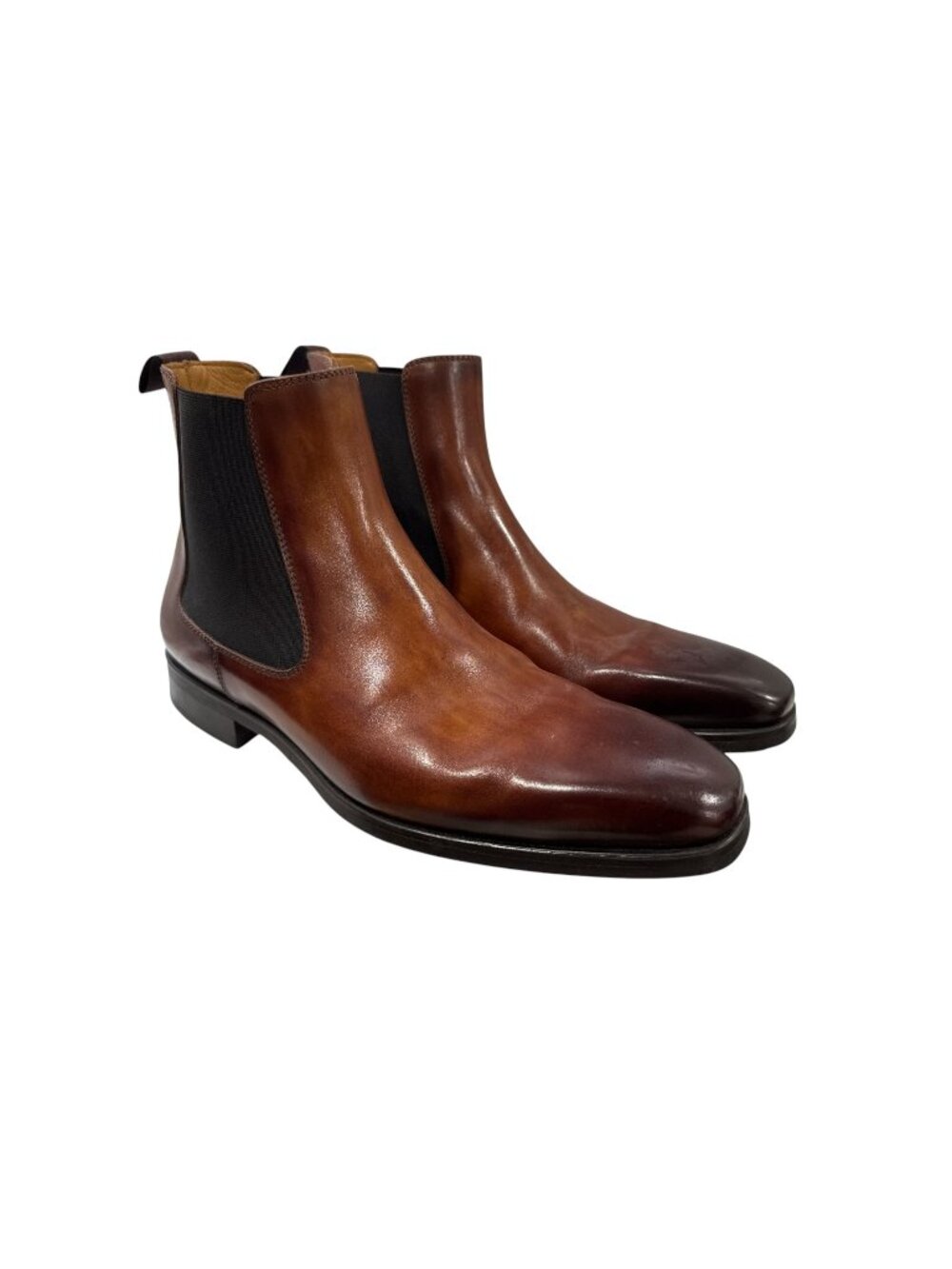 Magnanni DiVersa Men's Leather Chelsea Boots Brown Slip-On Made In Spain Size 7M